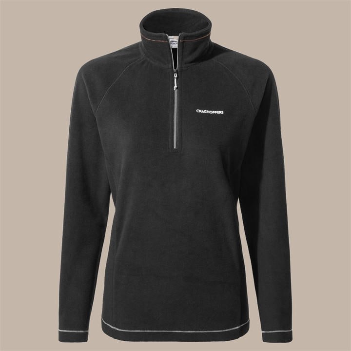 Craghoppers Women's Black Miska Vi Lightweight Half Zip Fleece in Size 8, Sports Direct