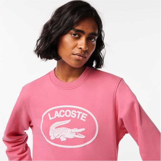Pink - Lacoste - Loose Fit Organic Cotton Fleece Sweatshirt
