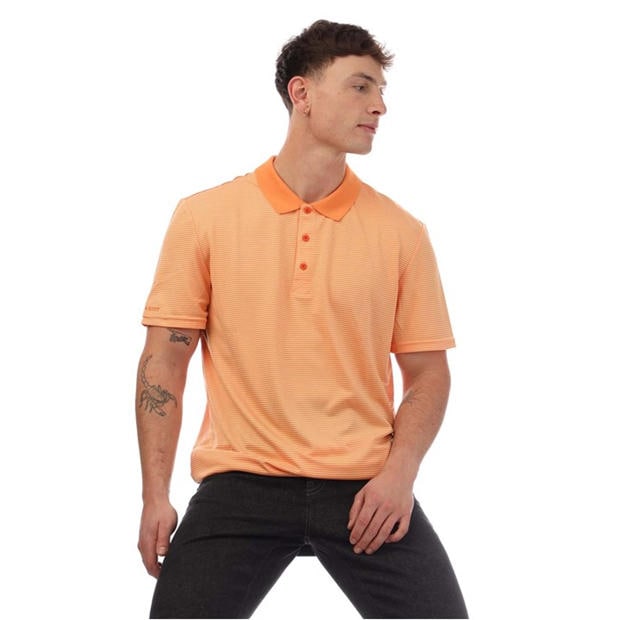 Orange - Lyle and Scott - Golf Microstripe Polo Shirt