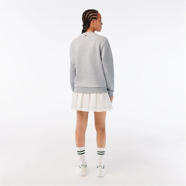 Grey - Lacoste - Loose Fit Organic Cotton Fleece Sweatshirt