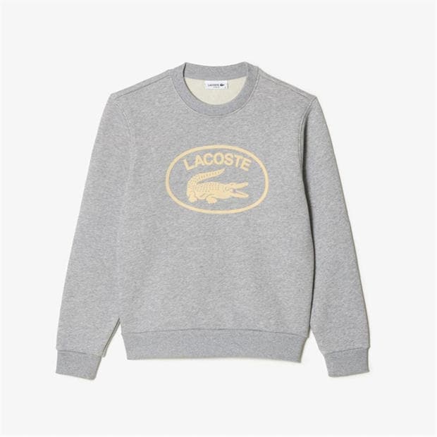 Grey - Lacoste - Loose Fit Organic Cotton Fleece Sweatshirt
