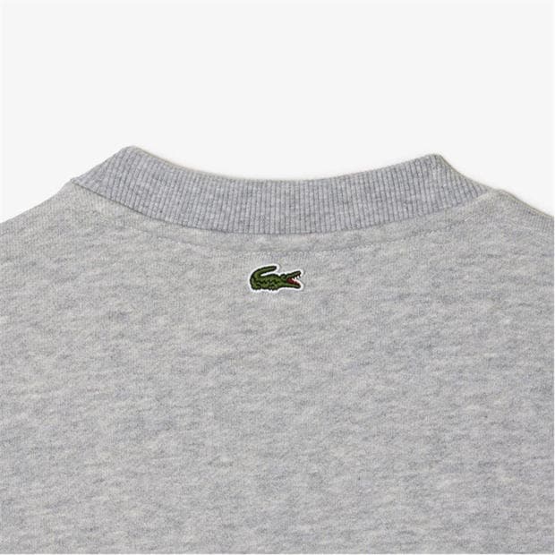 Grey - Lacoste - Loose Fit Organic Cotton Fleece Sweatshirt