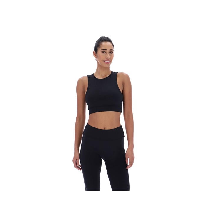 Ted Baker Women's Black Aria Ruffle Yoga Bra in Size Lge, Sports Direct