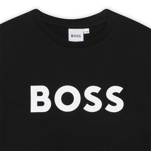 Черно 09B - Boss - Kids Large Logo T-shirt, Bold Print