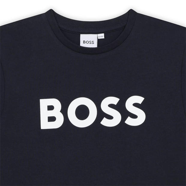 Нави 849 - Boss - Kids Large Logo T-shirt, Bold Print