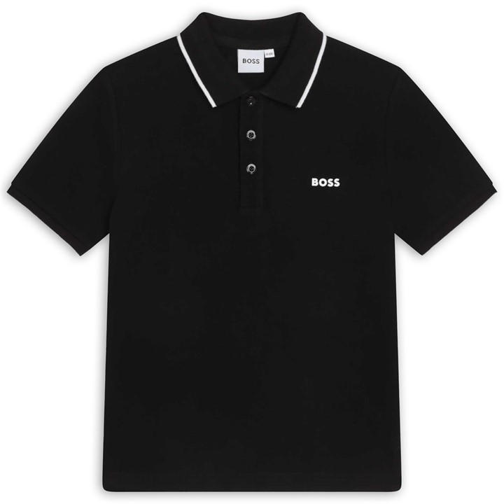 Boss Boys Black Kids Small Logo Polo Shirt, Logo Detail in Size 11 - 12 Years, Sports Direct