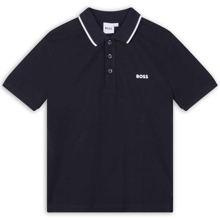 Boss Boys Blue Kids Small Logo Polo Shirt, Logo Detail in Size 9 - 10 Years, Sports Direct