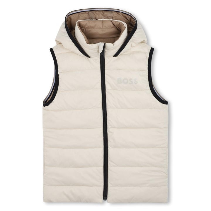 Boss Boys Beige Kids' Reversible Sleeveless Gilet in Size 14 - 16 Years, Sports Direct