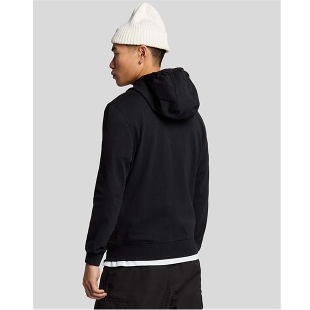 Black - Lyle and Scott - Softshell Hybrid Zip Through Hoodie