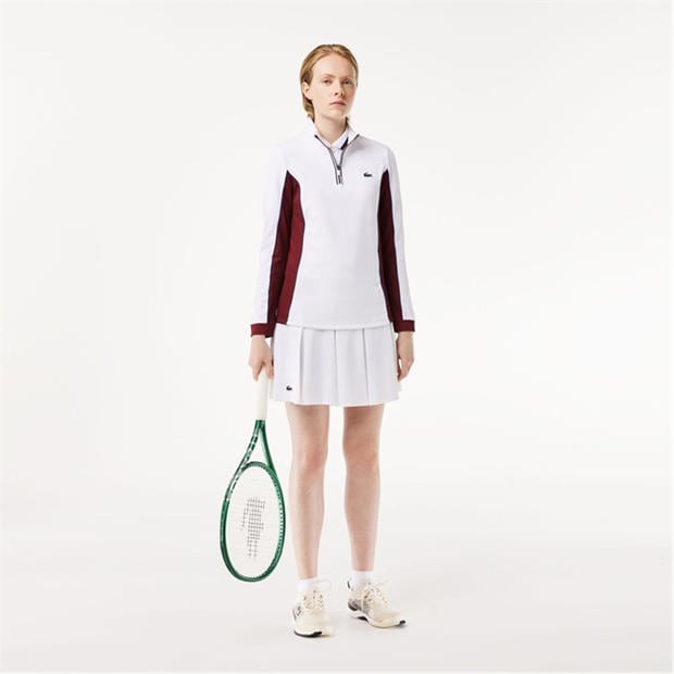 Бяло червено - Lacoste - Slim Fit Tennis Layering Sweatshirt