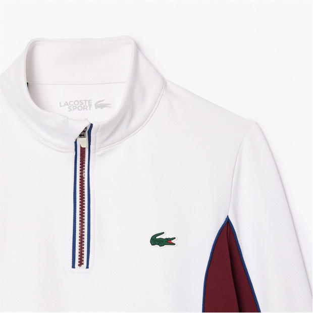 Бяло червено - Lacoste - Slim Fit Tennis Layering Sweatshirt
