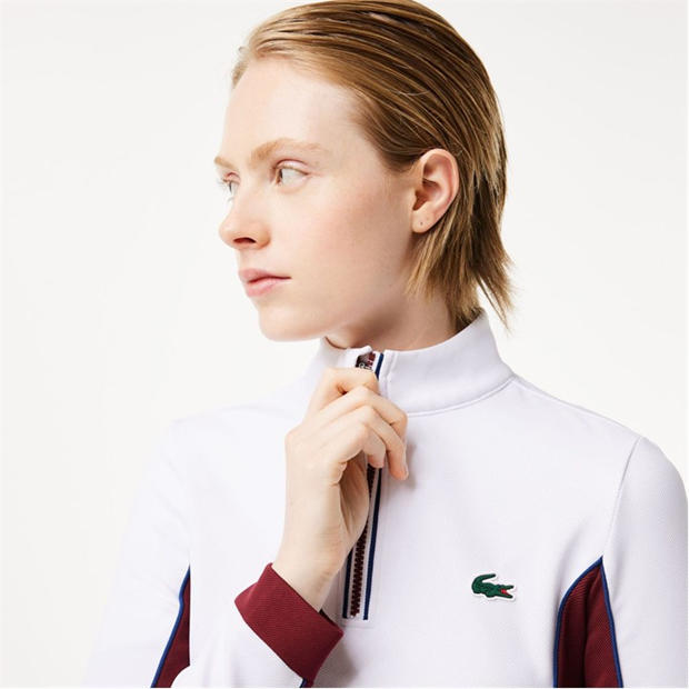 Бяло червено - Lacoste - Slim Fit Tennis Layering Sweatshirt