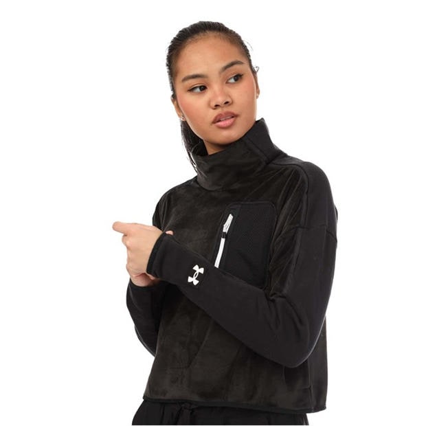 Black - Under Armour - Journey Fleece Mock Neck Top