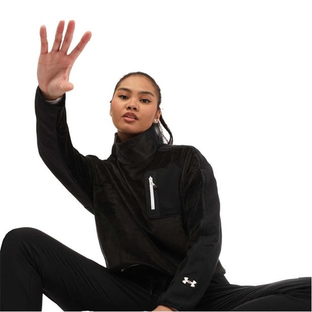 Black - Under Armour - Journey Fleece Mock Neck Top