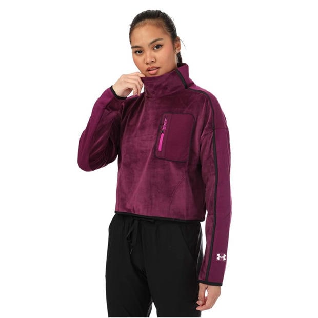 Purple - Under Armour - Journey Fleece Mock Neck Top