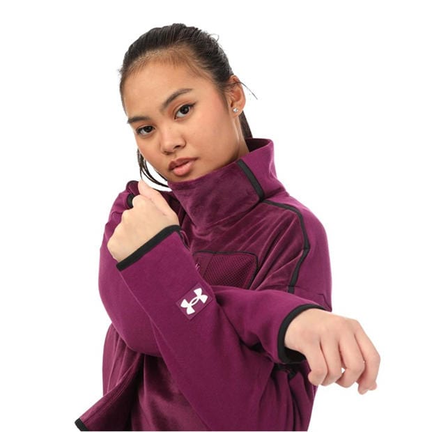Purple - Under Armour - Journey Fleece Mock Neck Top
