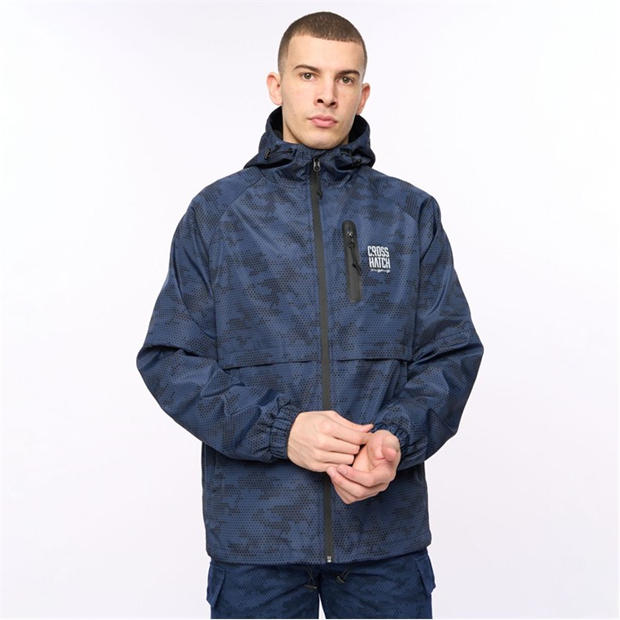 Blue - Crosshatch - Janscore Allover Print Jacket