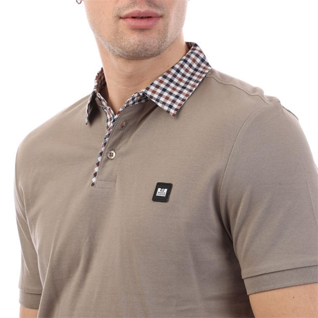 Stone - Weekend Offender - Nicks Check Collar Polo Shirt