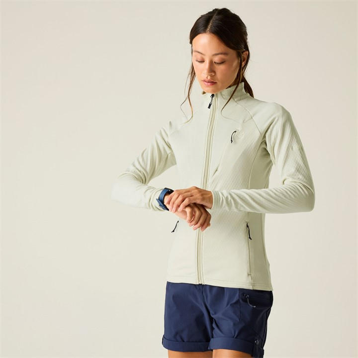 Dare 2B Women's Natural White Emerging Iii Textured Full Zip Stretch Midlayer In | Size: 12 - Image 4