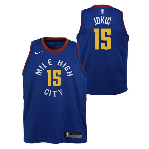 Blue - Nike - Denver Nuggets Nikola Jokic #15 jersey