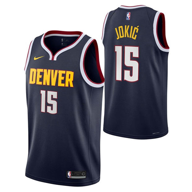 Blue - Nike - Denver Nuggets Nikola Jokic #15 Jersey