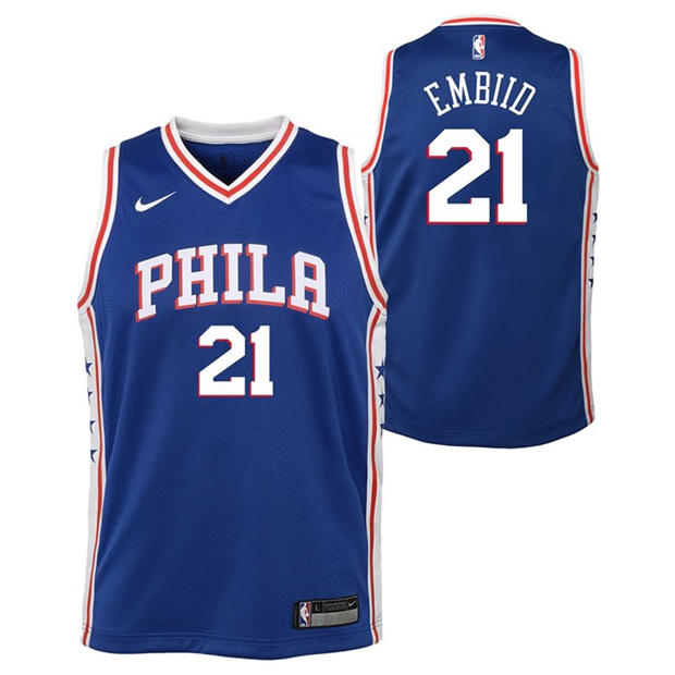 Blue - Nike - Philadelphia 76ers Joel Embiid #21 Jersey