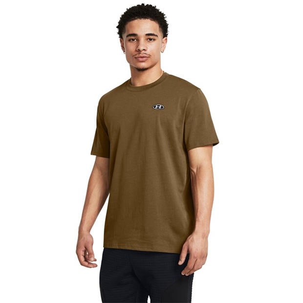 Brown - Under Armour - Heavyweight Left Chest Patch Short Sleeve T-Shirt
