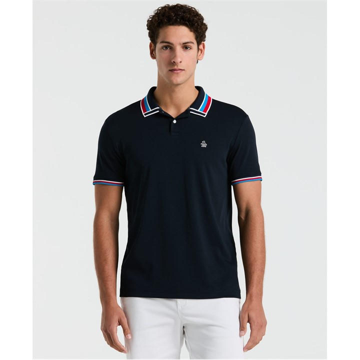 Original Penguin Men's Blue Interlock Polo Shirt Medium