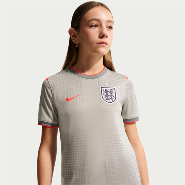 Grey/Red - Nike - Kids England x Palace 2026 Pre-Match Short Sleeve Jersey