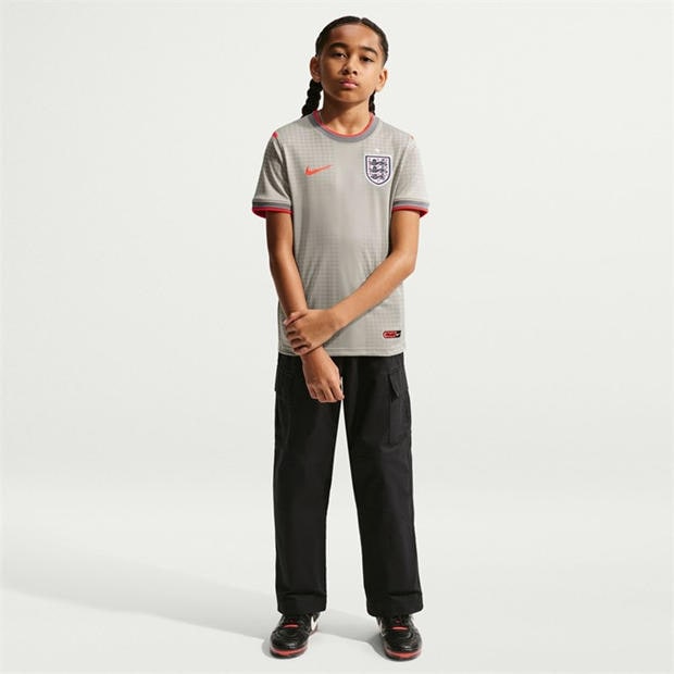Grey/Red - Nike - Kids England x Palace 2026 Pre-Match Short Sleeve Jersey