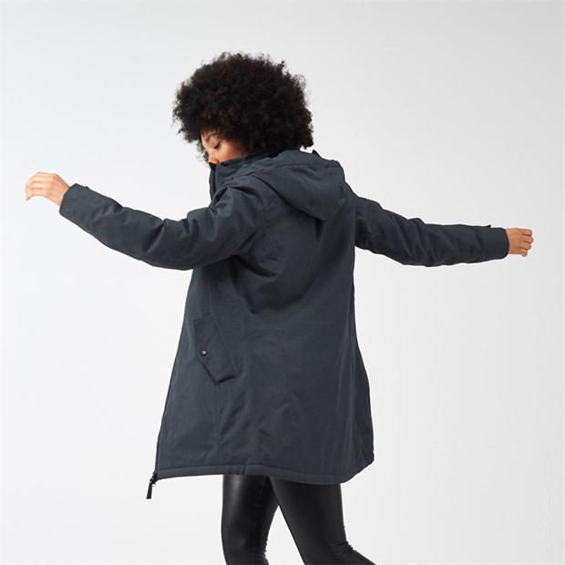 Regatta Womens Voltera IV Waterproof Breathable Hooded Coat, Giacca impermeabile Donna, Navy