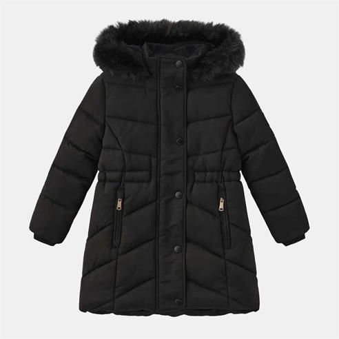 Firetrap - Kids Faux Fur Trim Long Sleeve Short Puffer Jacket