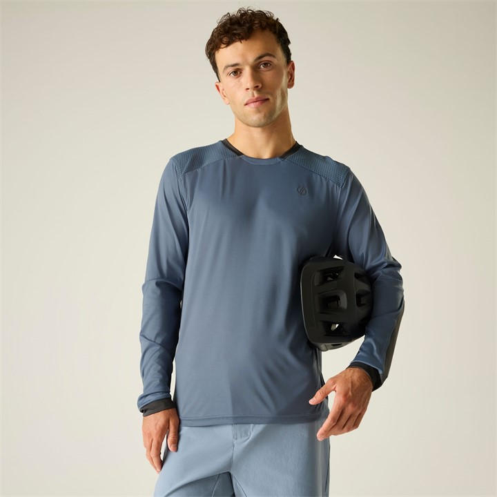 Dare 2B Men' Grey Trackstand Cycling L/ Jersey in Size S, Sports Direct