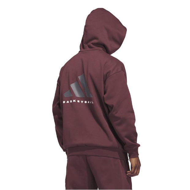 Red - adidas - Basketball Fleece Hoodie (Gender Neutral)
