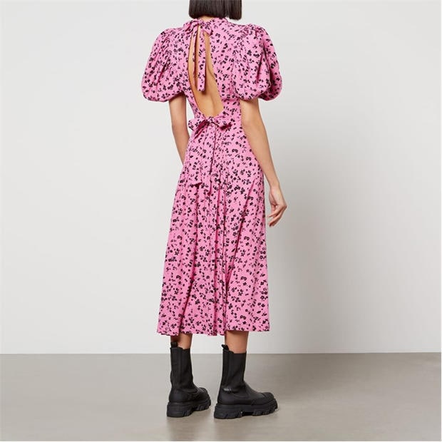 Pink - ROTATE Birger Christensen - Fine Jacquard Puffy Dress