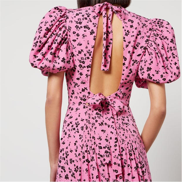 Pink - ROTATE Birger Christensen - Fine Jacquard Puffy Dress