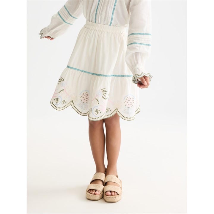 Scotch And Soda Girls White Kids' Midi Skirt in Size 11 - 12 Years, Sports Direct