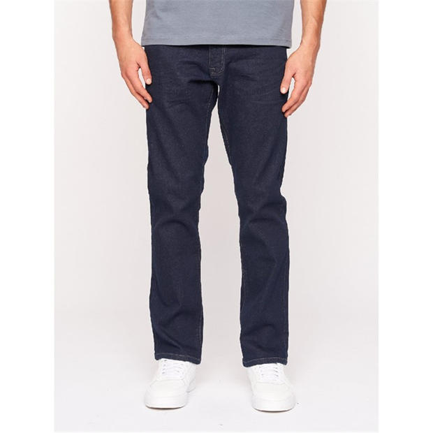 Blue - Crosshatch - Cadman Raw Straight-Fit Jeans