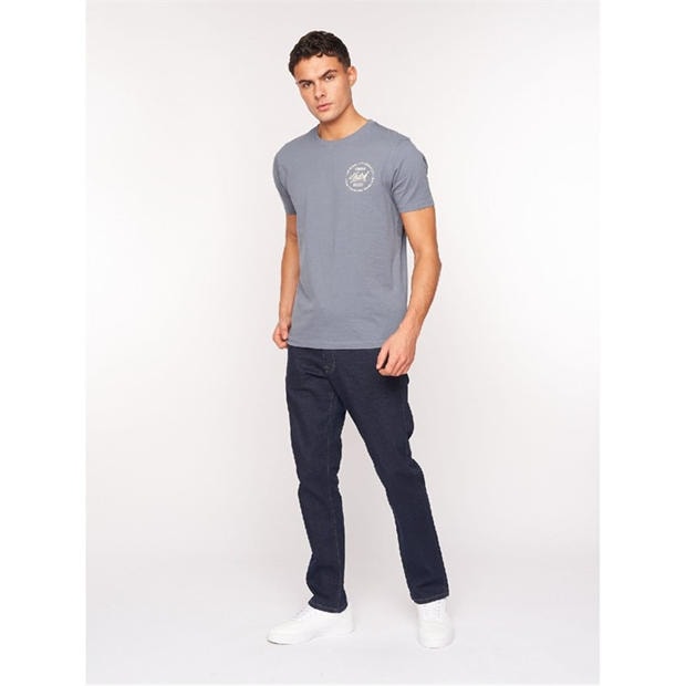 Blue - Crosshatch - Cadman Raw Straight-Fit Jeans