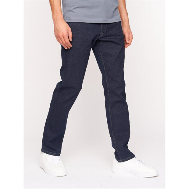 Blue - Crosshatch - Cadman Raw Straight-Fit Jeans
