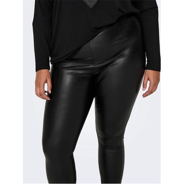 Black - Only - Women's Leather Trouser