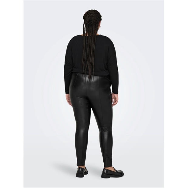 Black - Only - Women's Leather Trouser