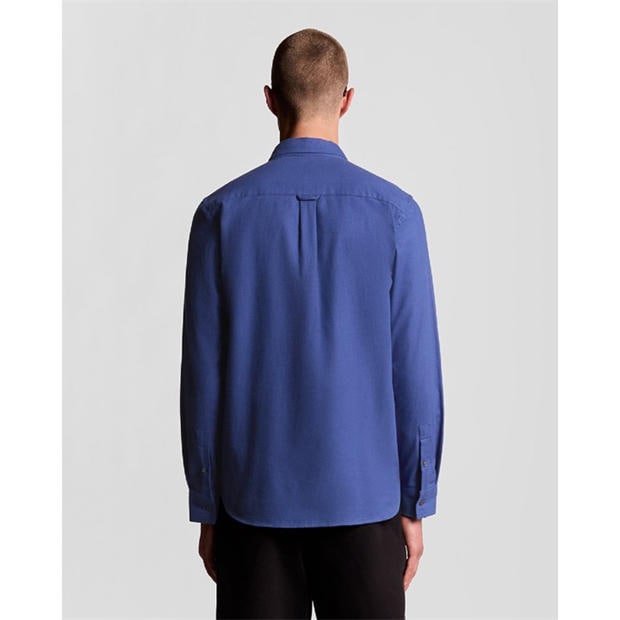 Blue - Lyle and Scott - Plain Flannel Shirt