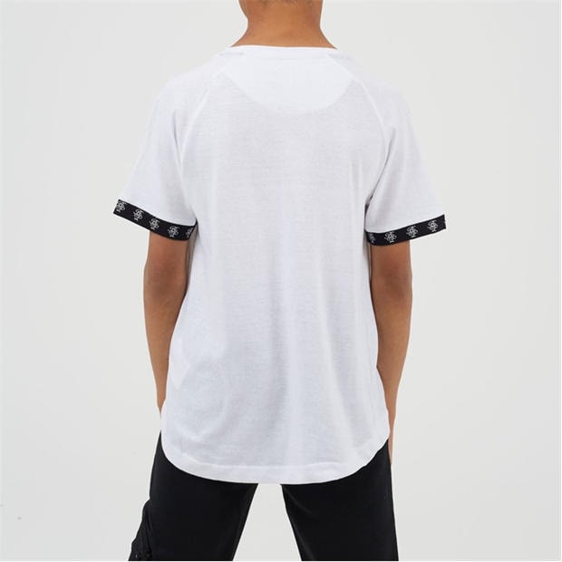 White/Black - Brave Soul - Boys Crew Neck T-Shirt with Chest Embroidery