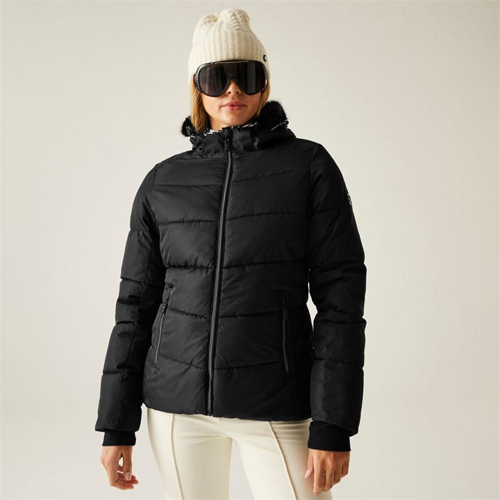 Dare 2B Women's Black Glamorize V Waterproof Jacket in Size 8, Sports Direct