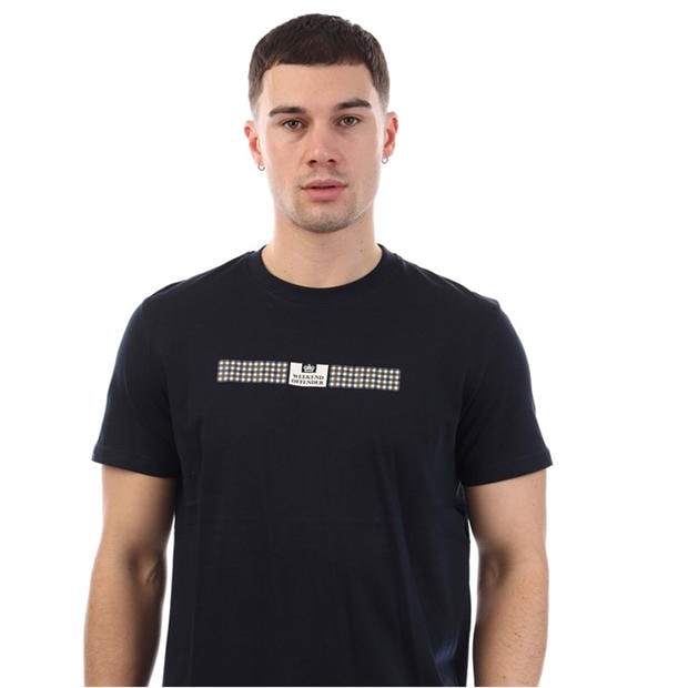 Navy - Weekend Offender - Shareck Check T-Shirt