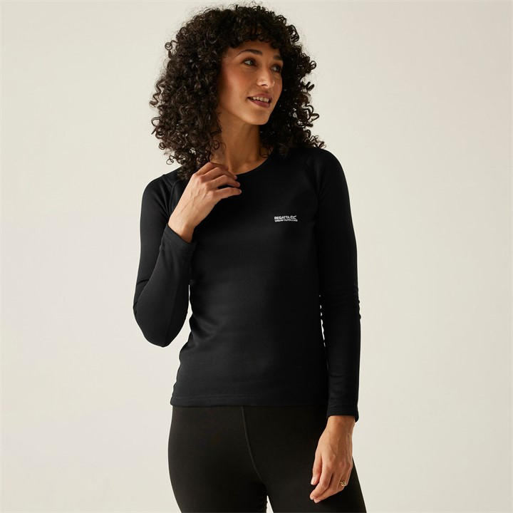 Regatta Women's Black Thermal Base Layer Set in Size 16, Sports Direct