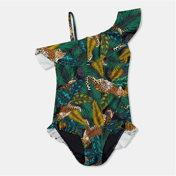 Biba Girls  Kids' Frill Short-Sleeve Scoop Neck Swimsuit in Size M, Sports Direct