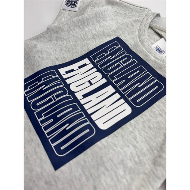 Grey/Navy/White - Team - England T-Shirt & Jog Pant