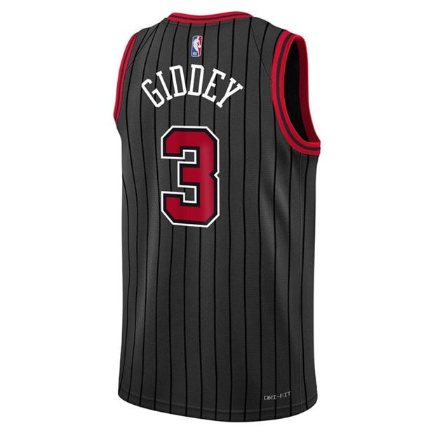 Black - Nike - Chicago Bulls Josh Giddey #3 Jersey